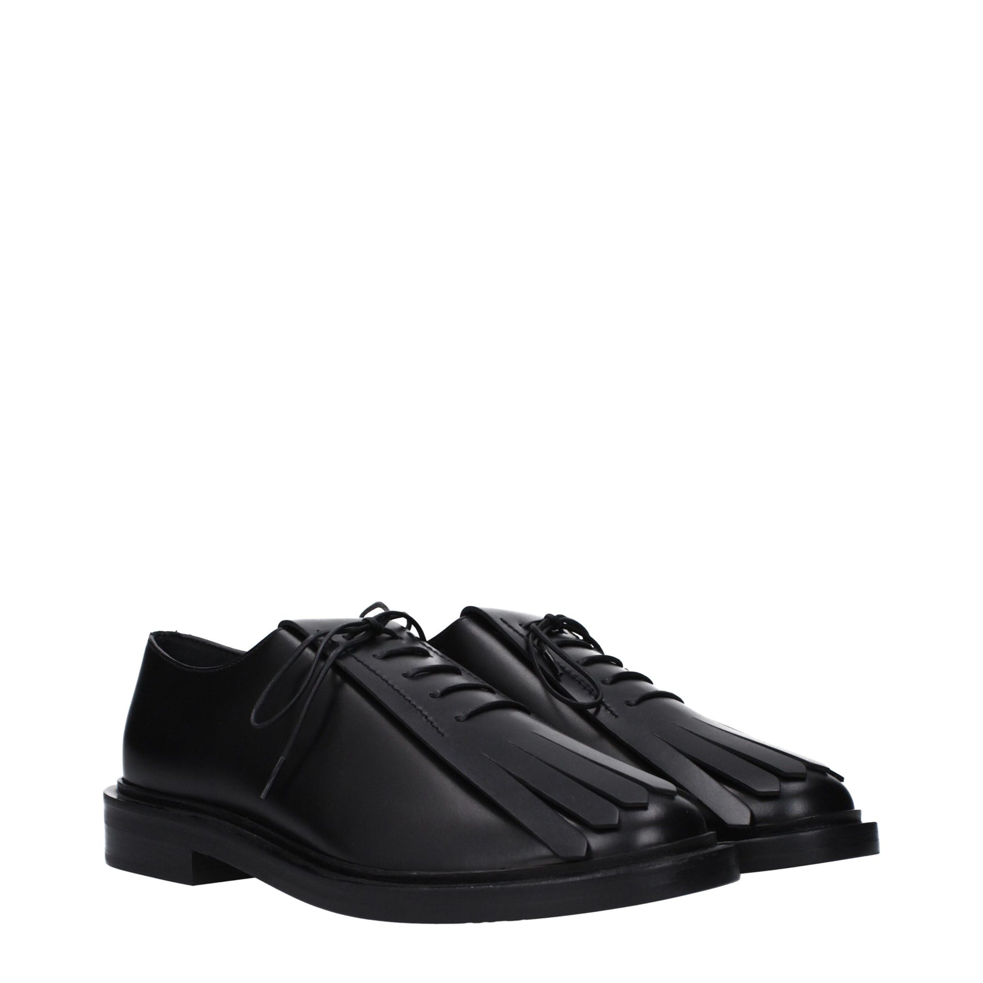 Black Leather Oxfords And Derbies