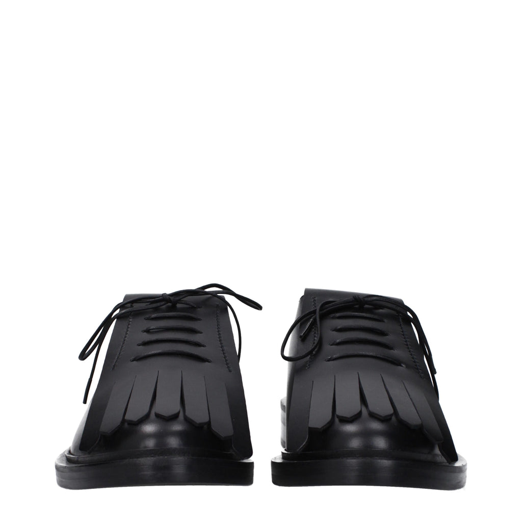 Black Leather Oxfords And Derbies
