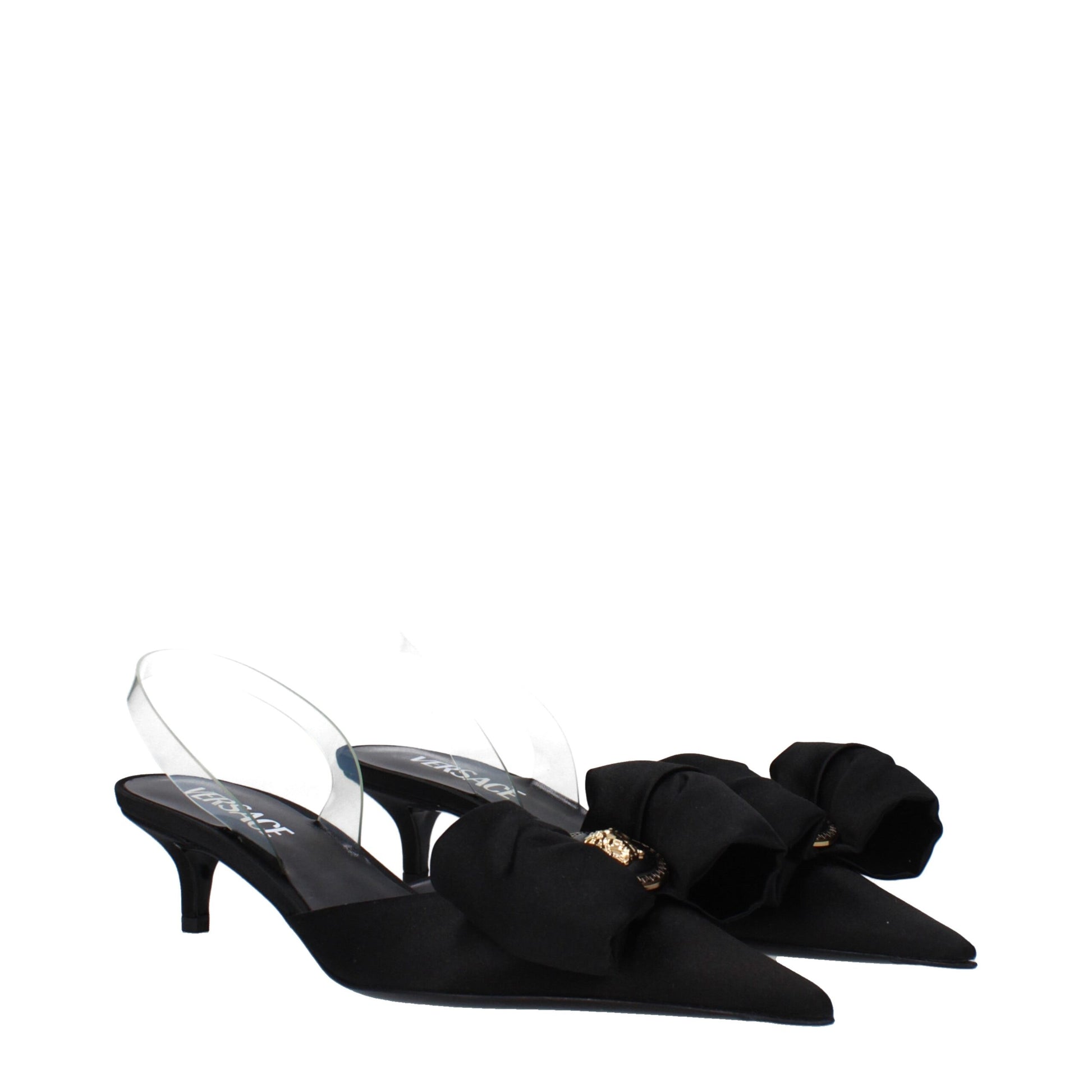 Black Satin Flat Sandals