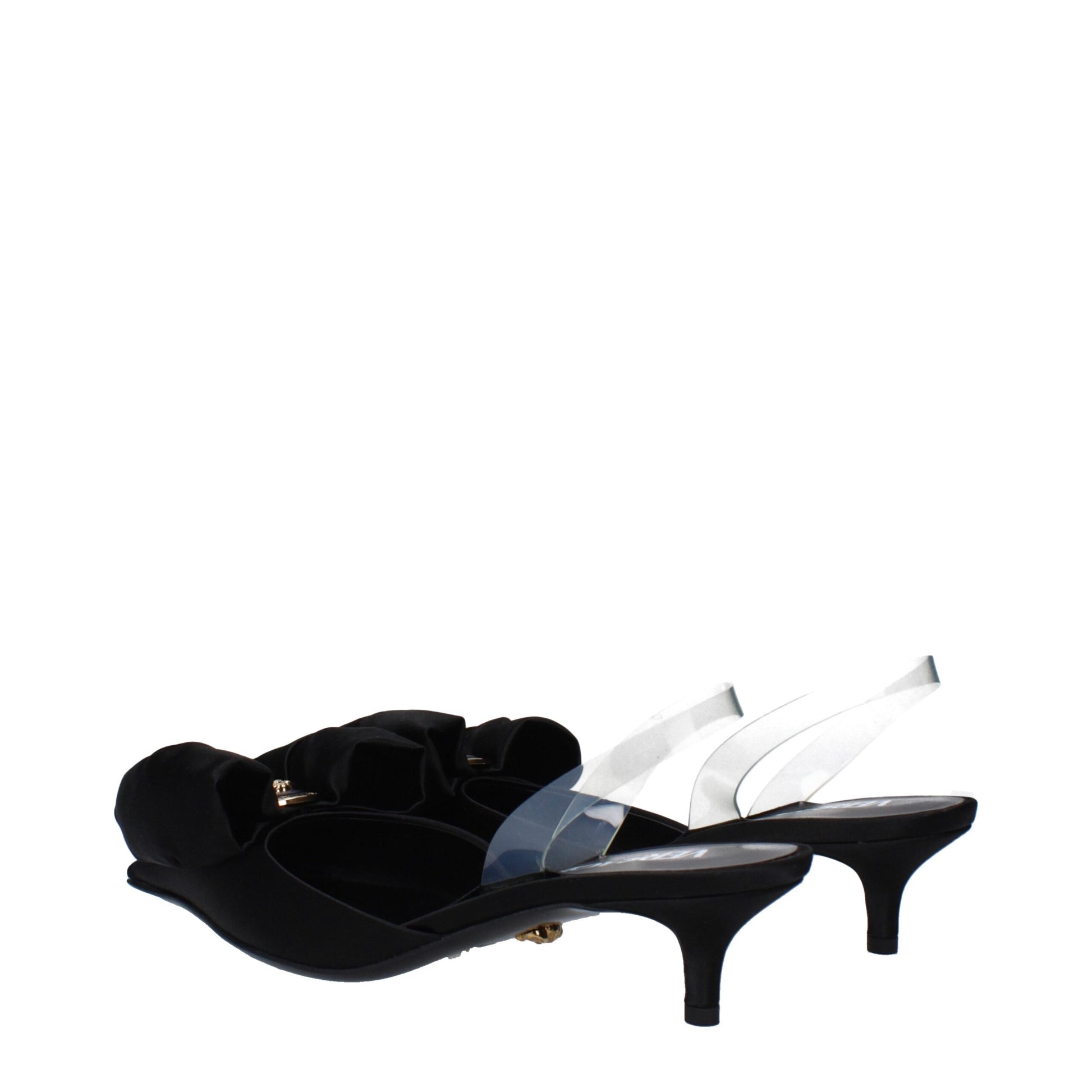 Black Satin Flat Sandals