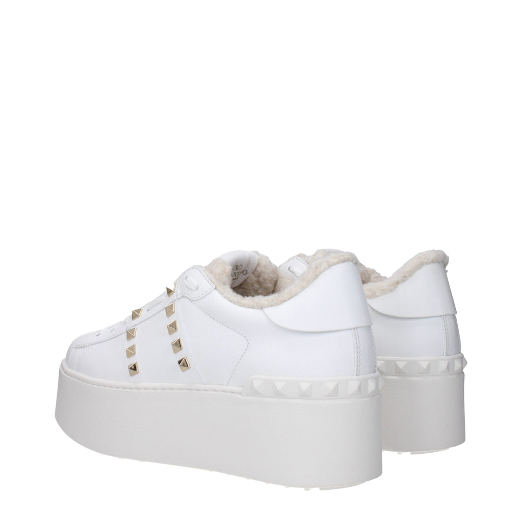 White Leather Platform Sneakers