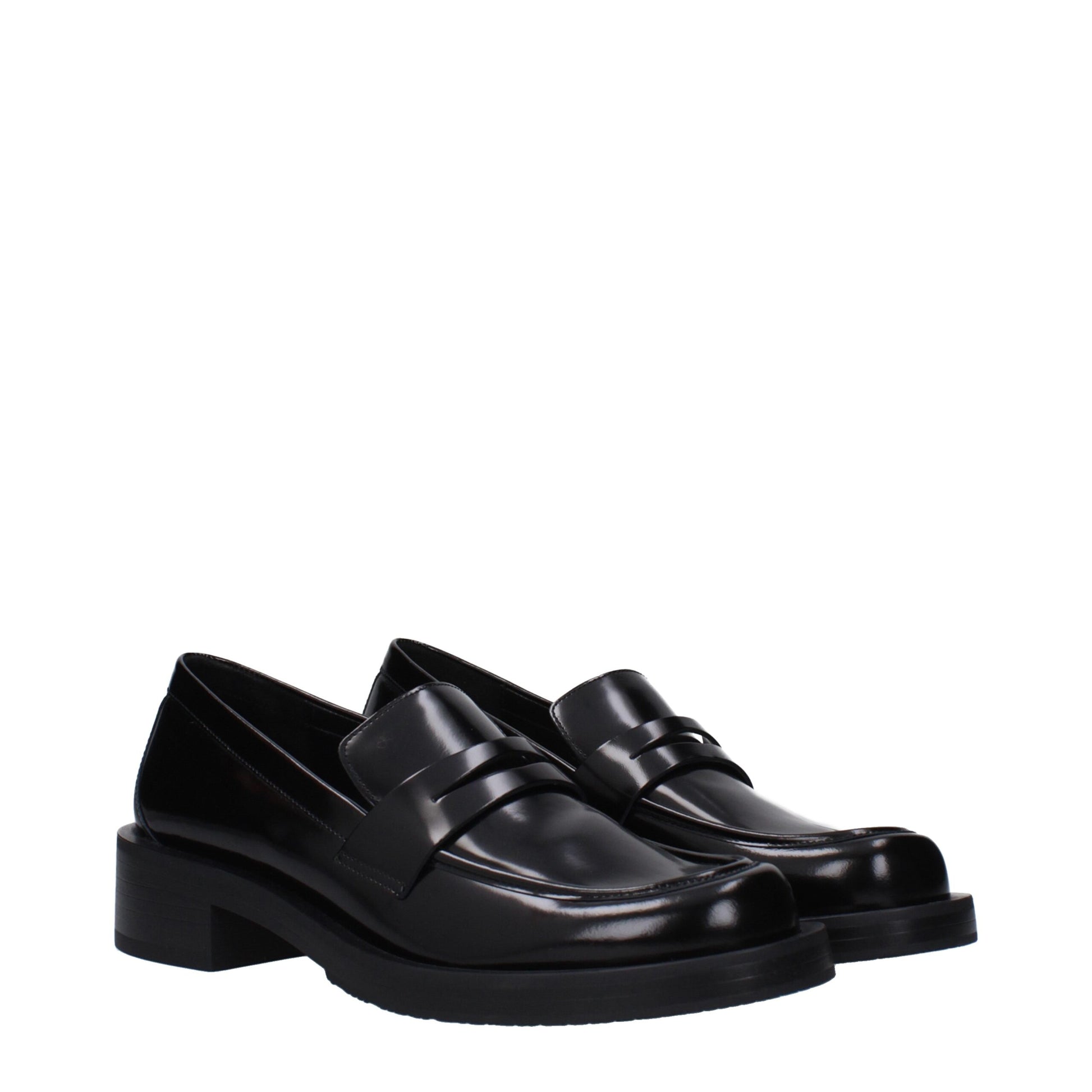 Black Leather Slip-On Loafers