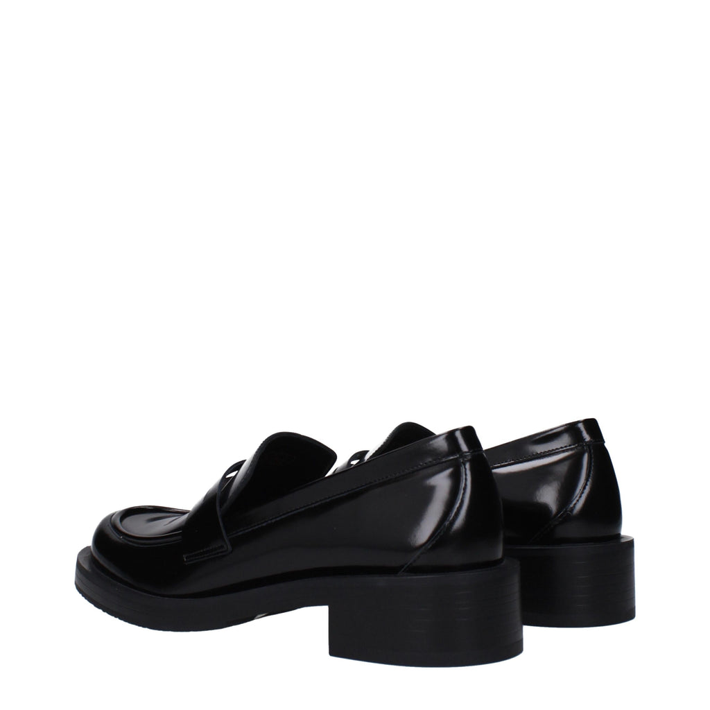 Black Leather Slip-On Loafers