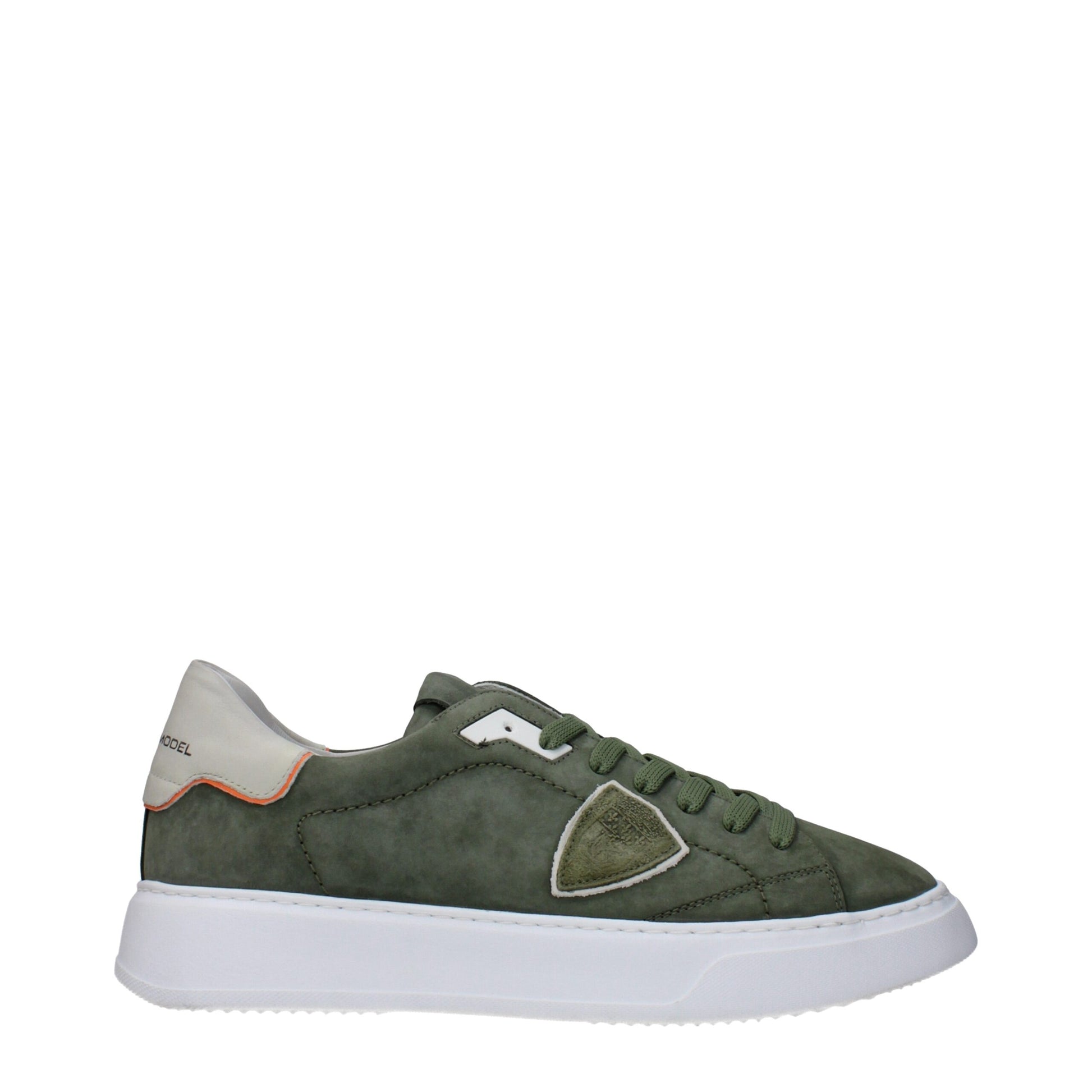 Green Leather Low Top Sneakers