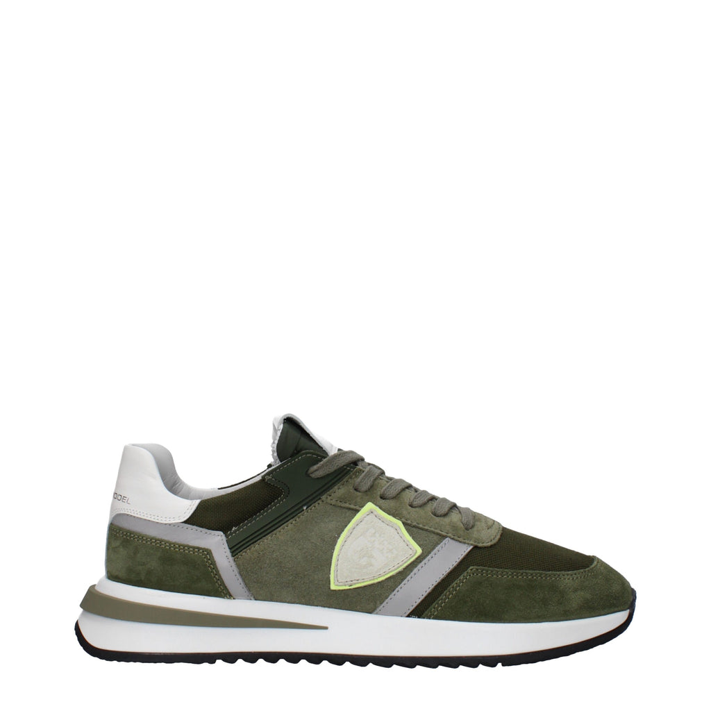 Green Leather Athletic Sneakers