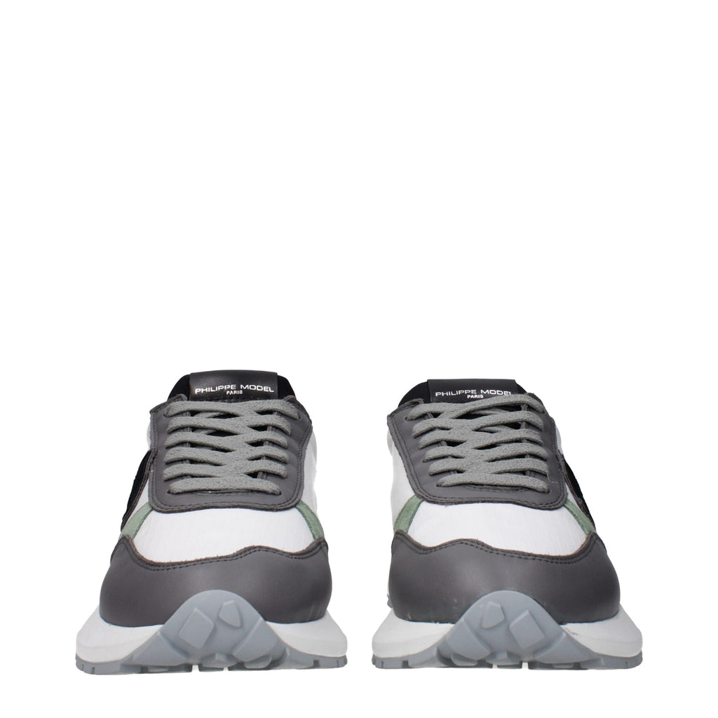 White Fabric Athletic Sneakers