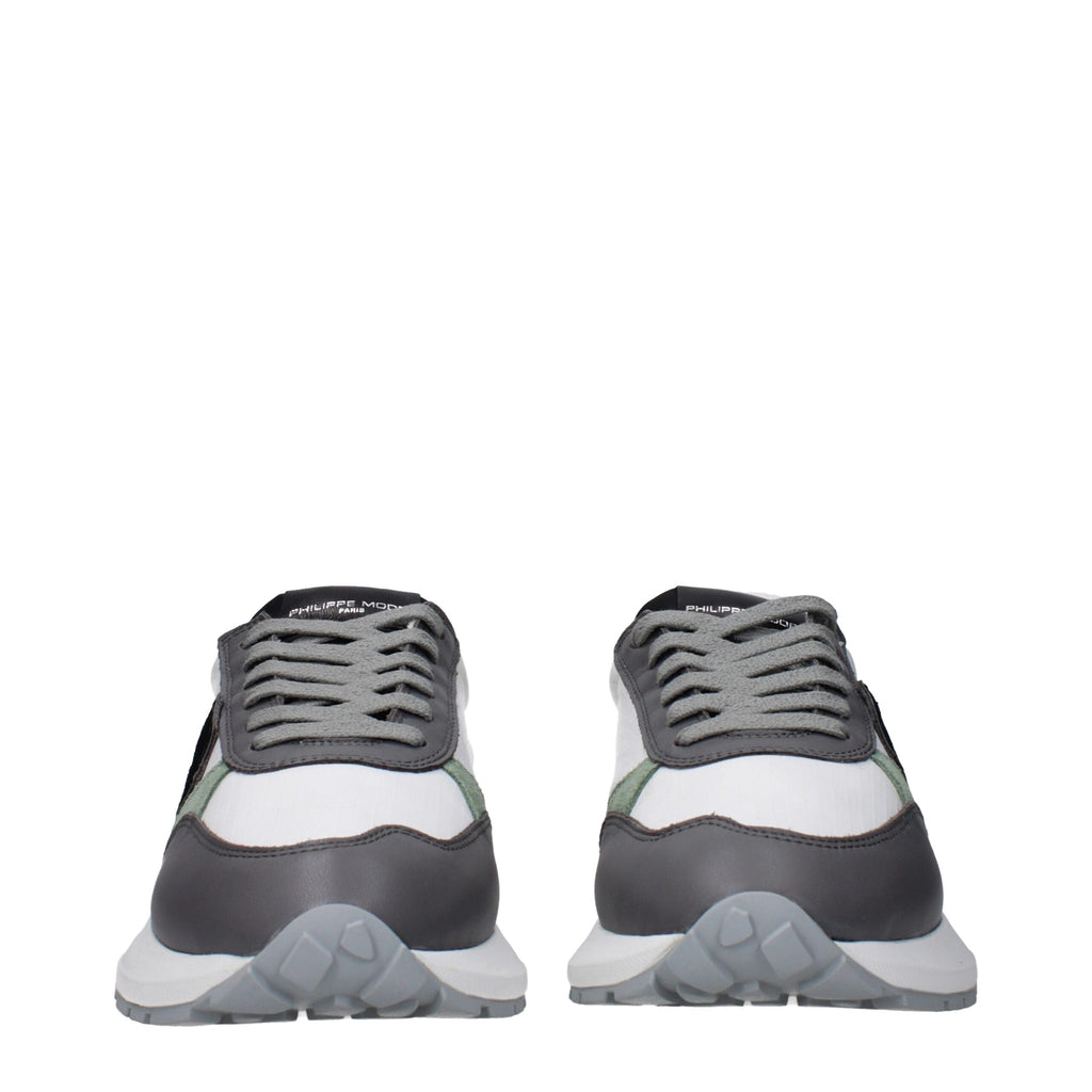 White Fabric Low Top Sneakers