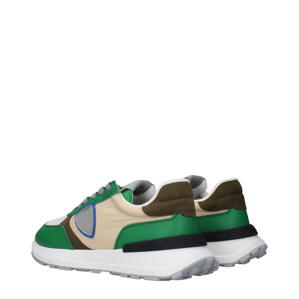 Green Fabric Athletic Sneakers