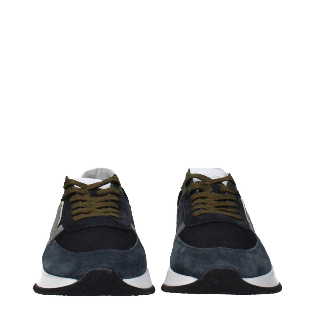 Blue Leather Low Tops