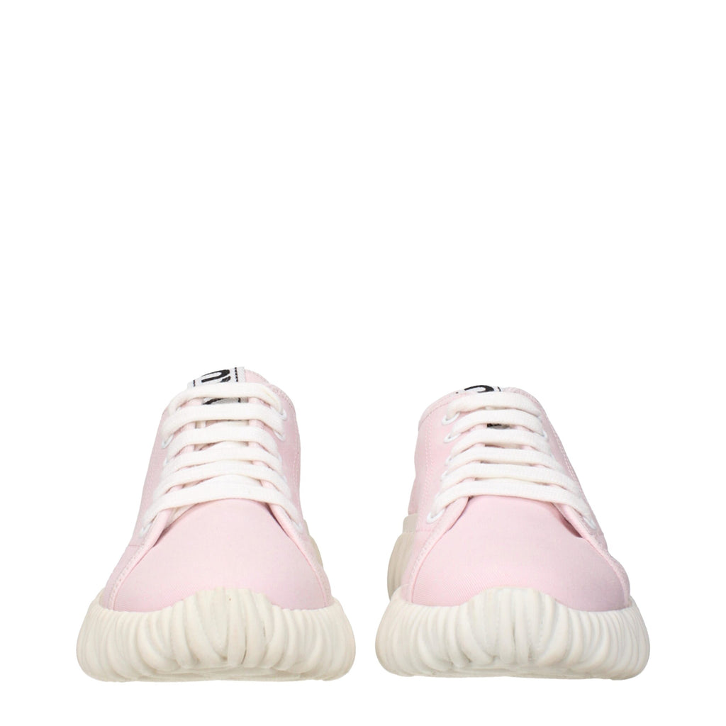 Pink Fabric Low Top Sneakers