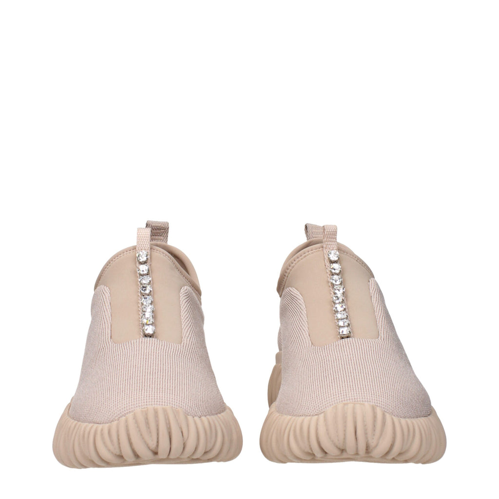 Beige Fabric Sneakers