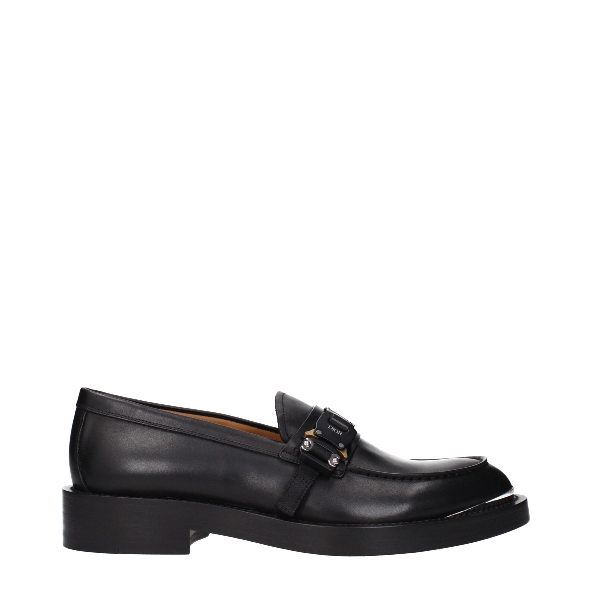 Black Leather Slip-On Loafers