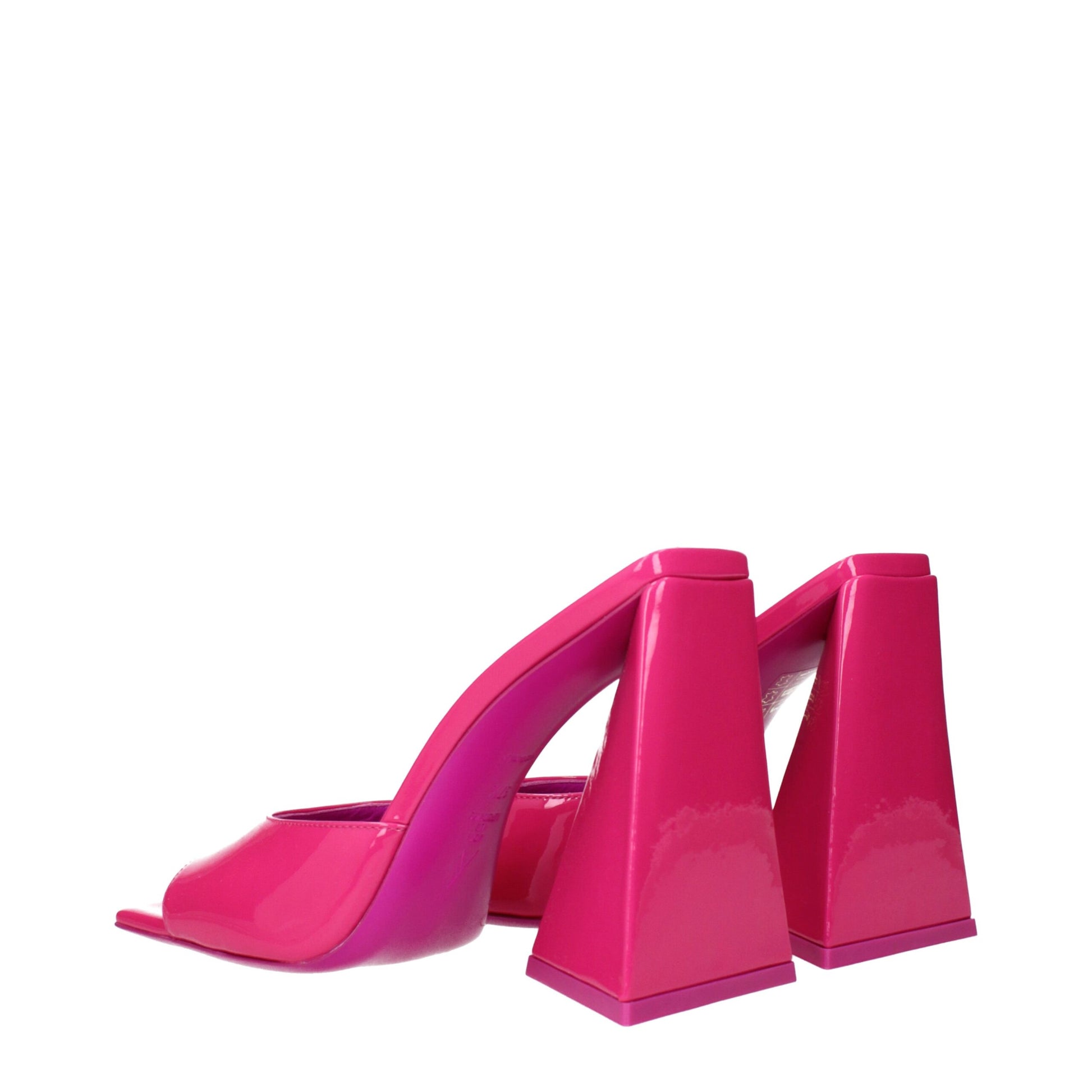 Pink Leather Platform Sandals