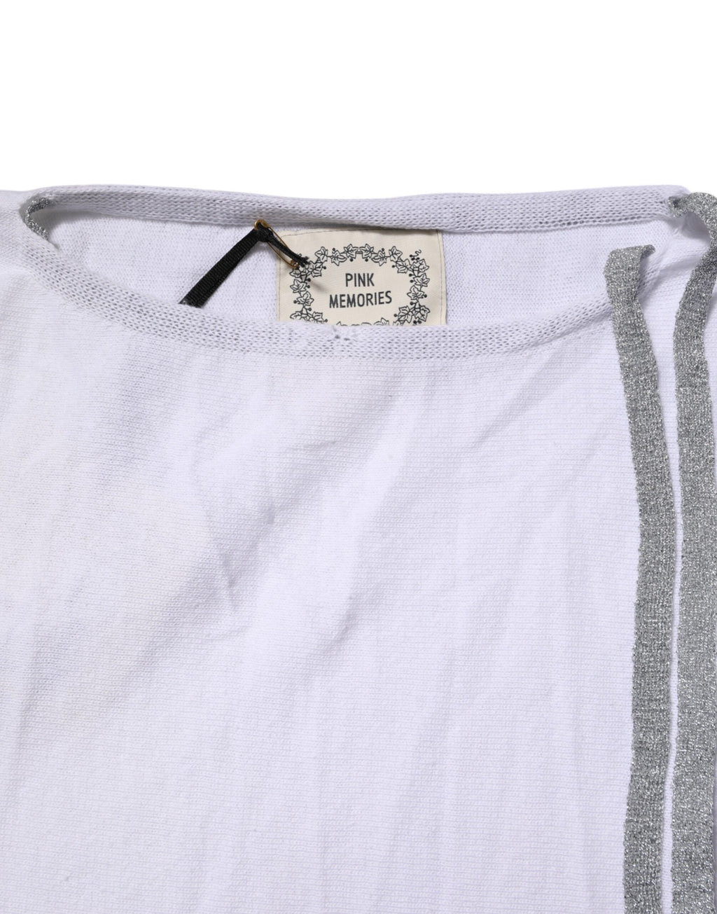 White Cotton Short Sleeves Round Neck Blouse Top