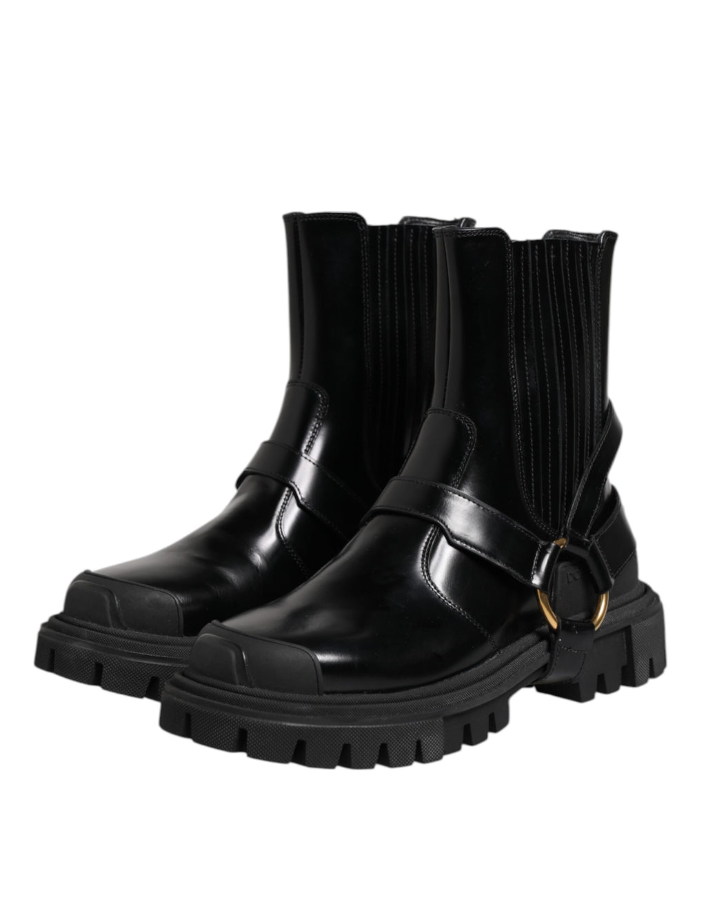 Black Leather Chelsea Men Short Boots Shoes