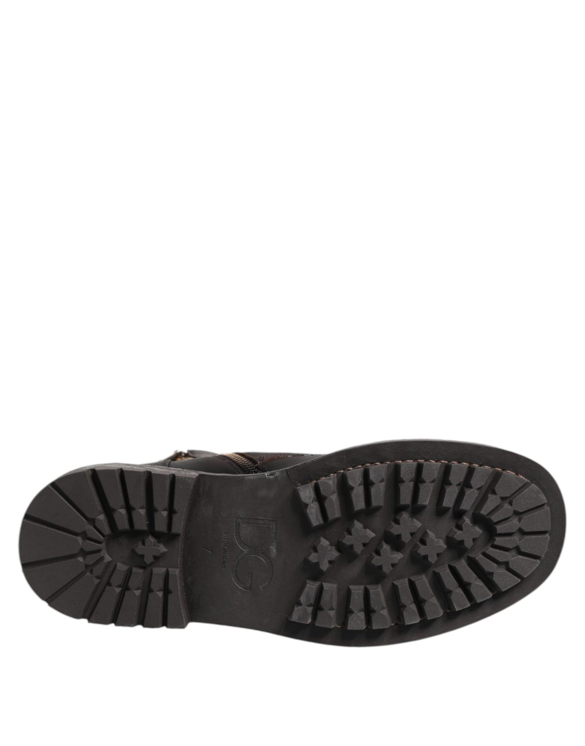 Dark Brown Leather Lace Up Mid Calf Boots Shoes