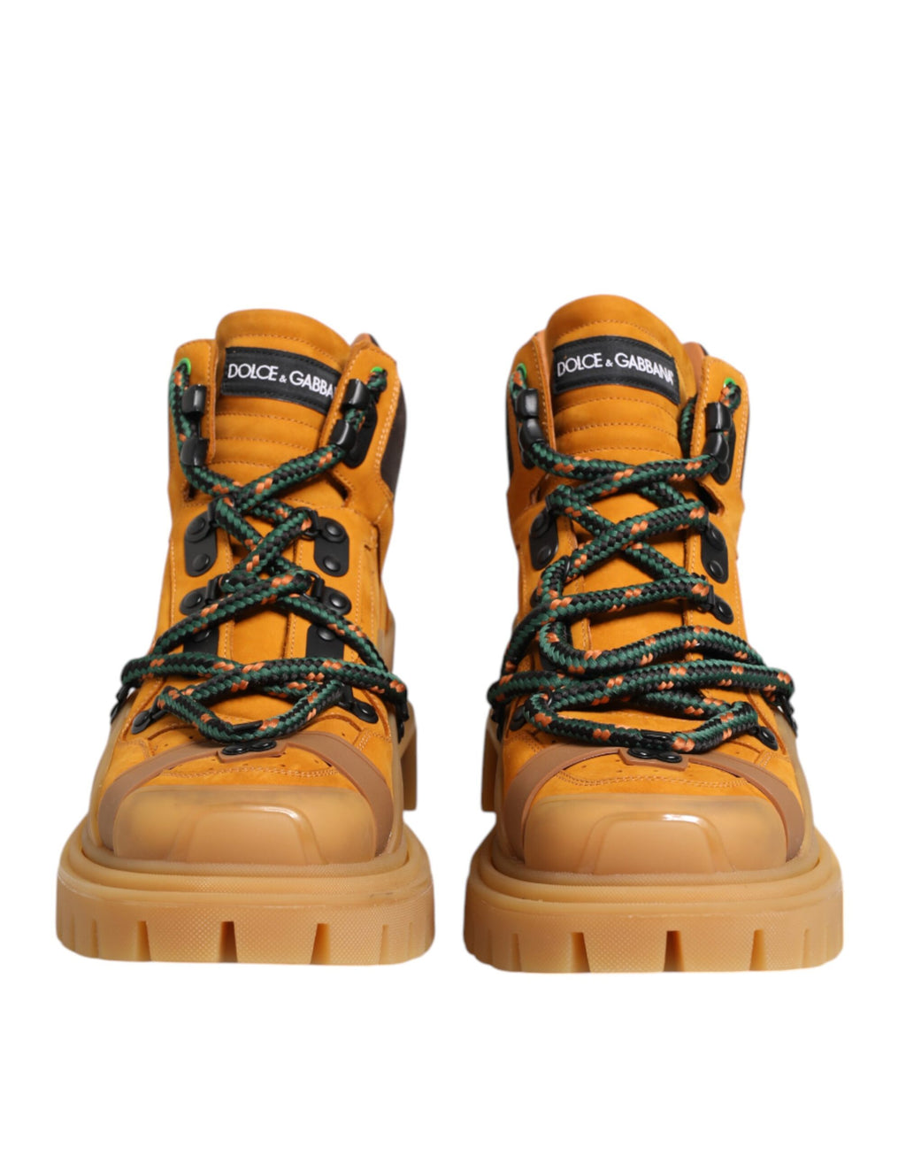 Orange Lace Up Trekking Ankle Boots Shoes