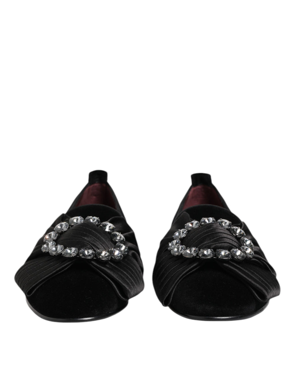 Black VATICANO Crystal Ribbon Slip On Shoes