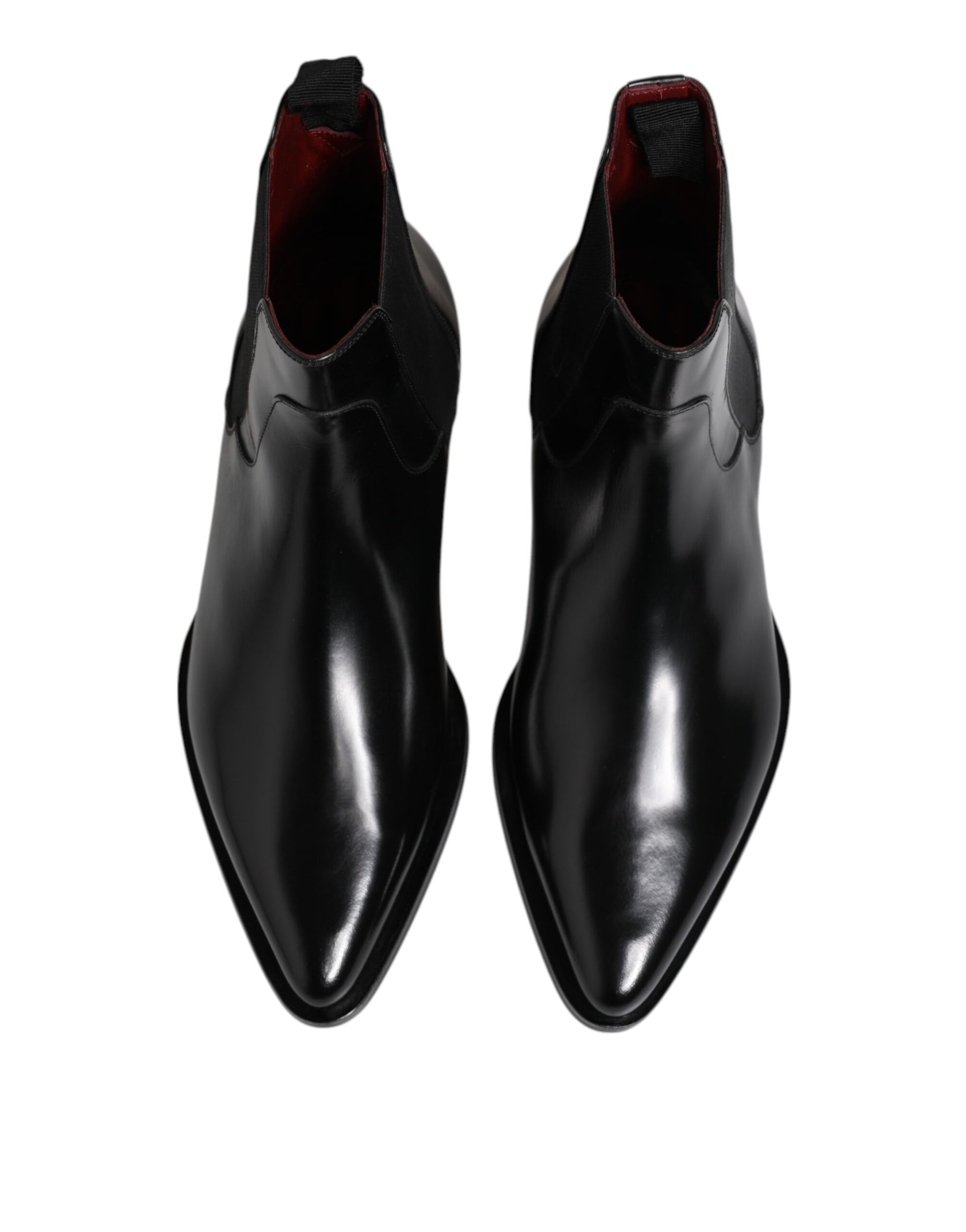 Black Leather MILLENIALS Mid Calf Boots Shoes