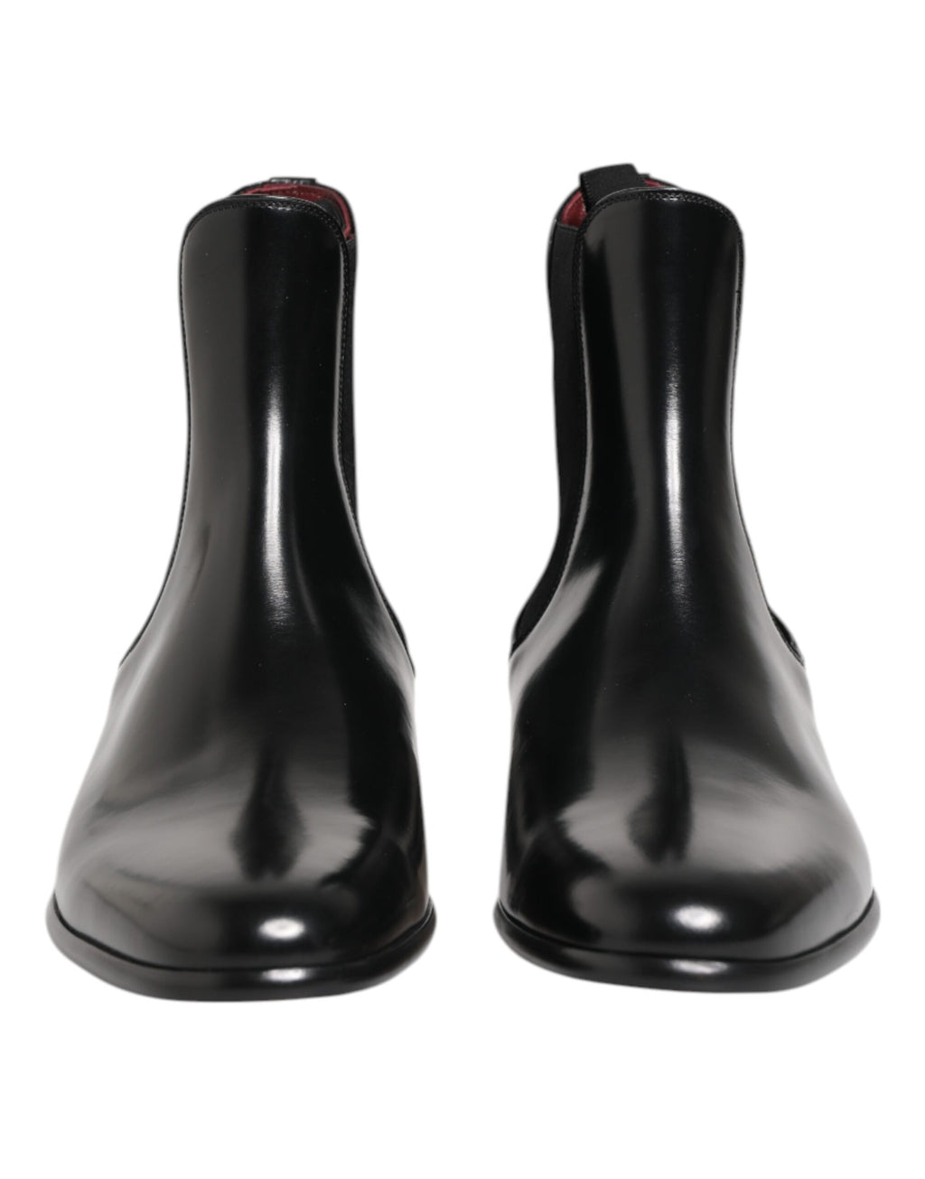 Black Chelsea Slip On Mid Calf Boots Shoes