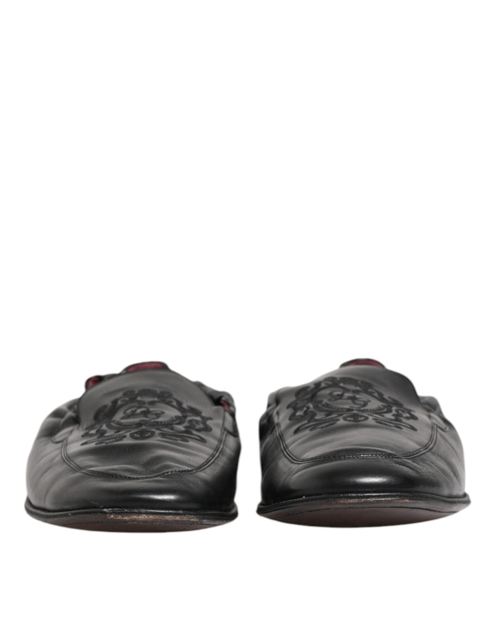 Black Leather Slip On Men Flat Loafers Shoes