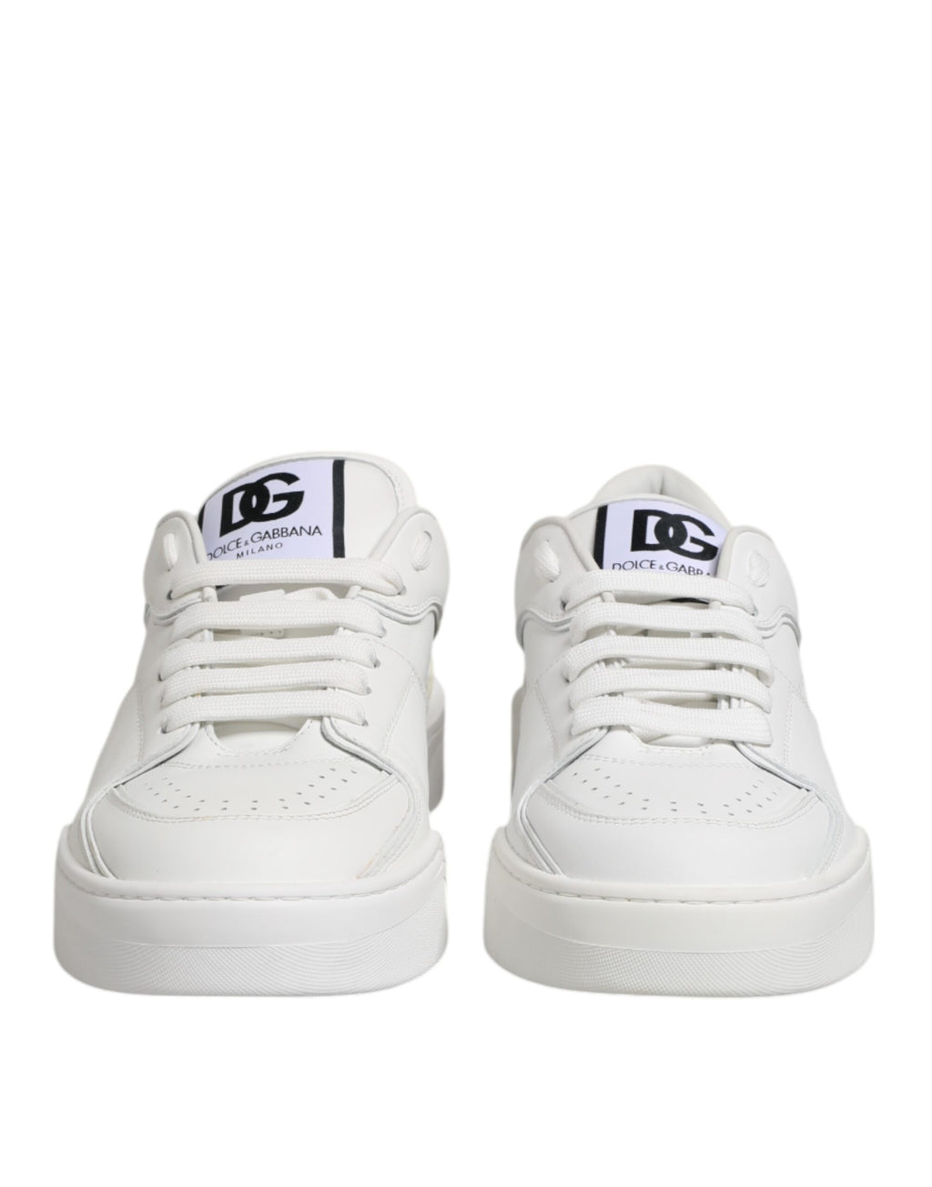 White Miami Leather Low Top Sneakers Shoes