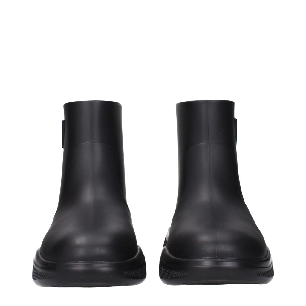 Black Cotton Ankle Boots