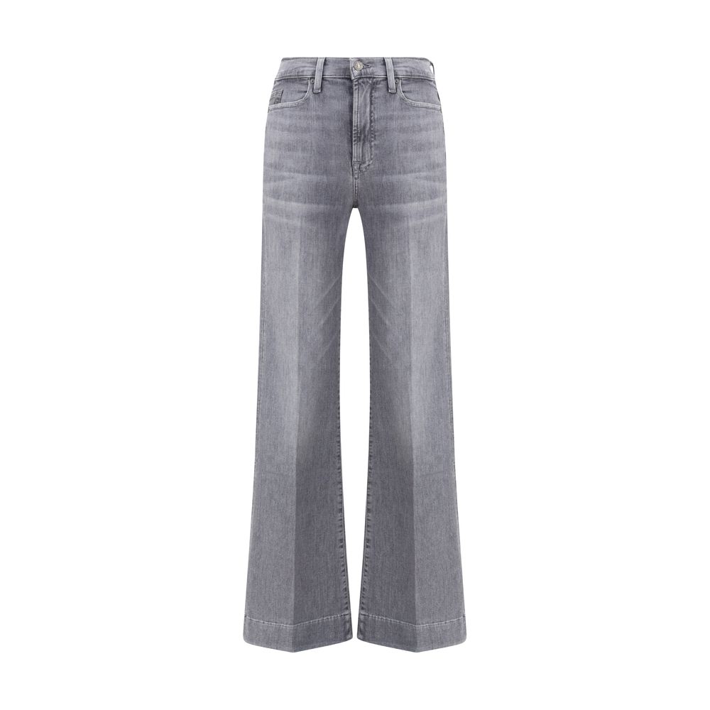 Gray Cotton Bootcut Jeans