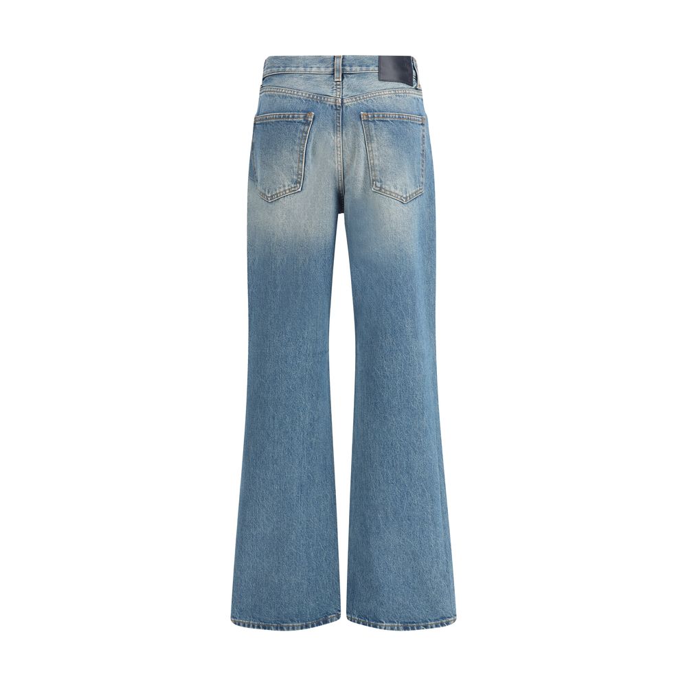 Light Blue Cotton Flared Jeans