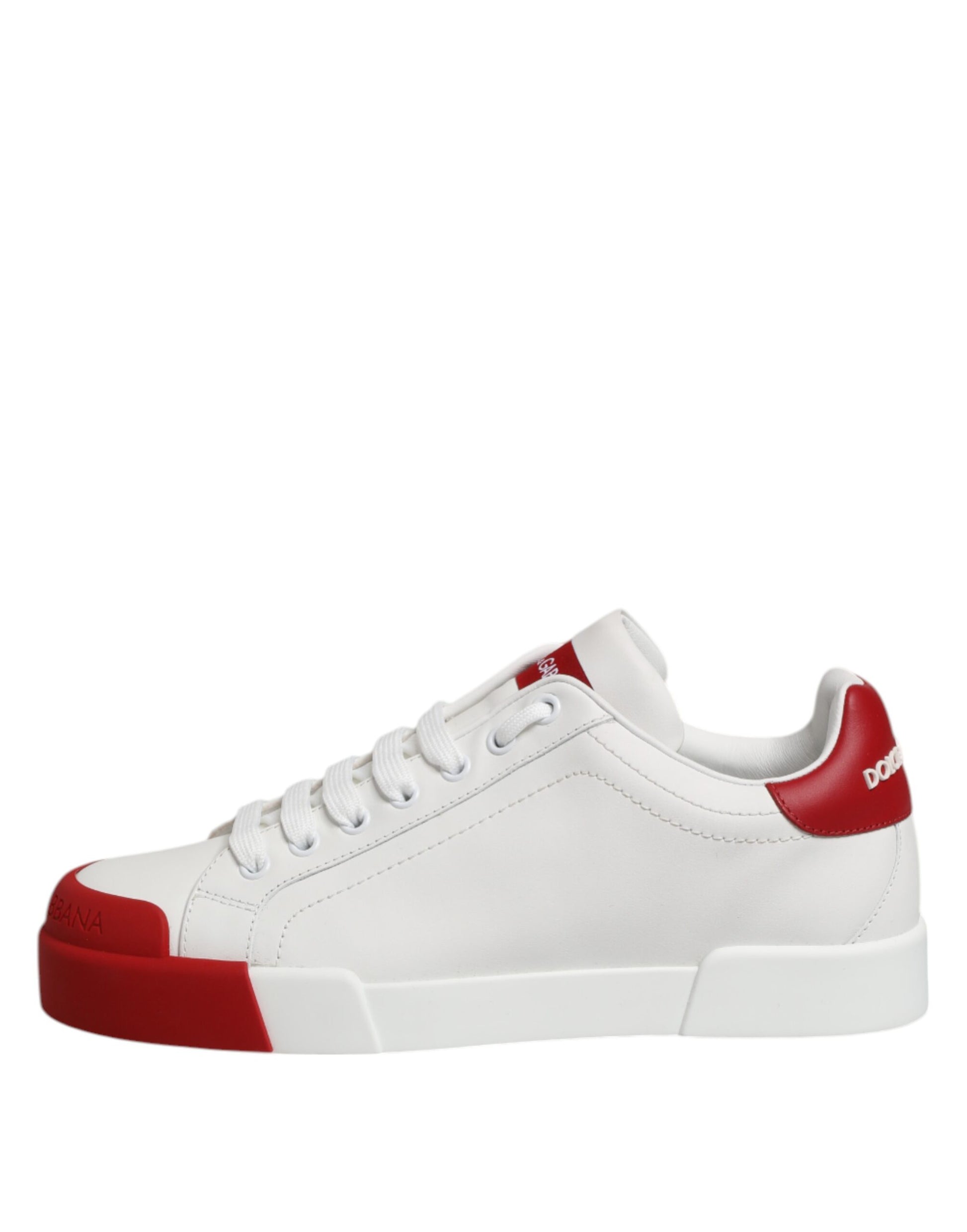 White Leather DG Logo Low Top Sneakers Shoes