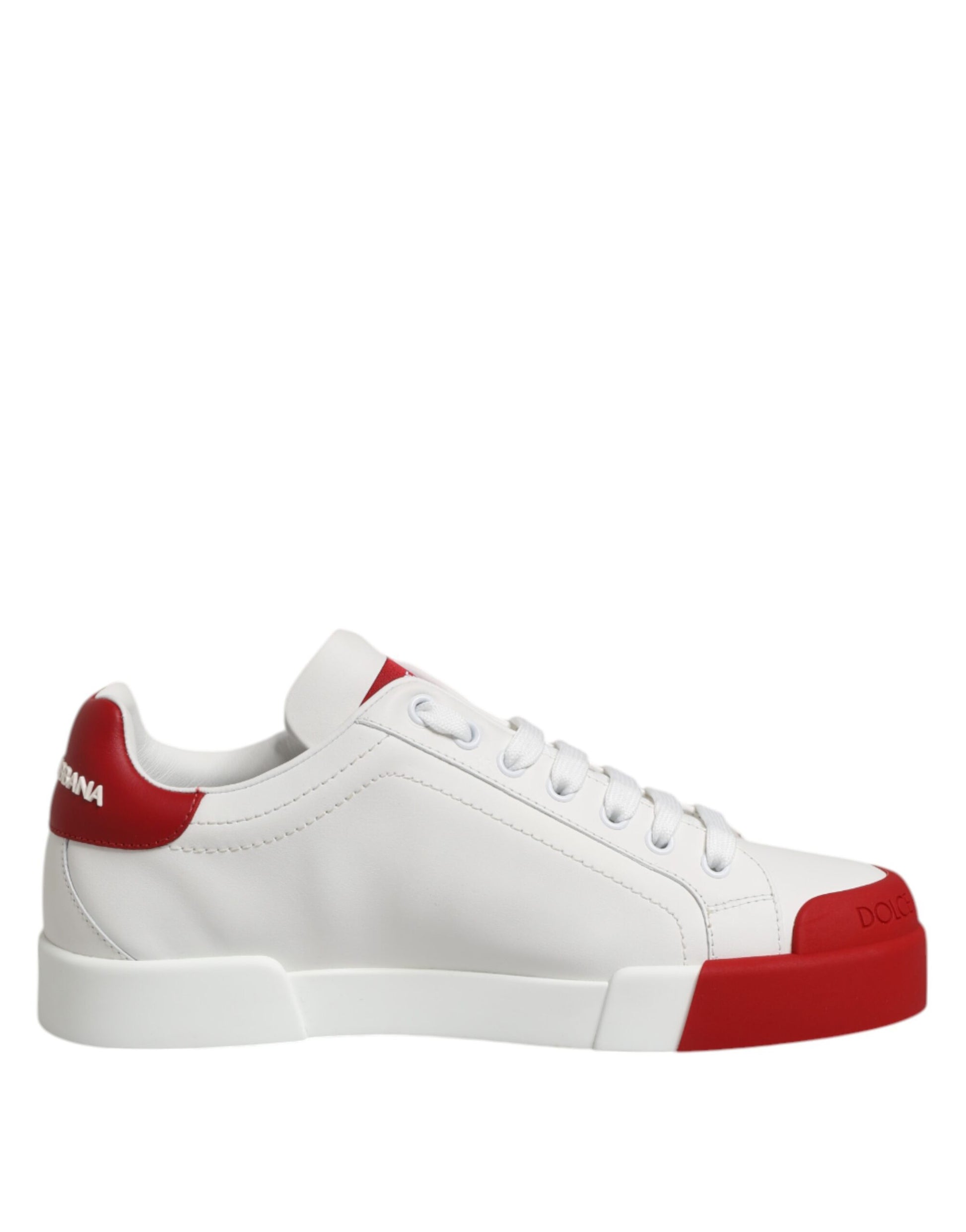 White Leather DG Logo Low Top Sneakers Shoes