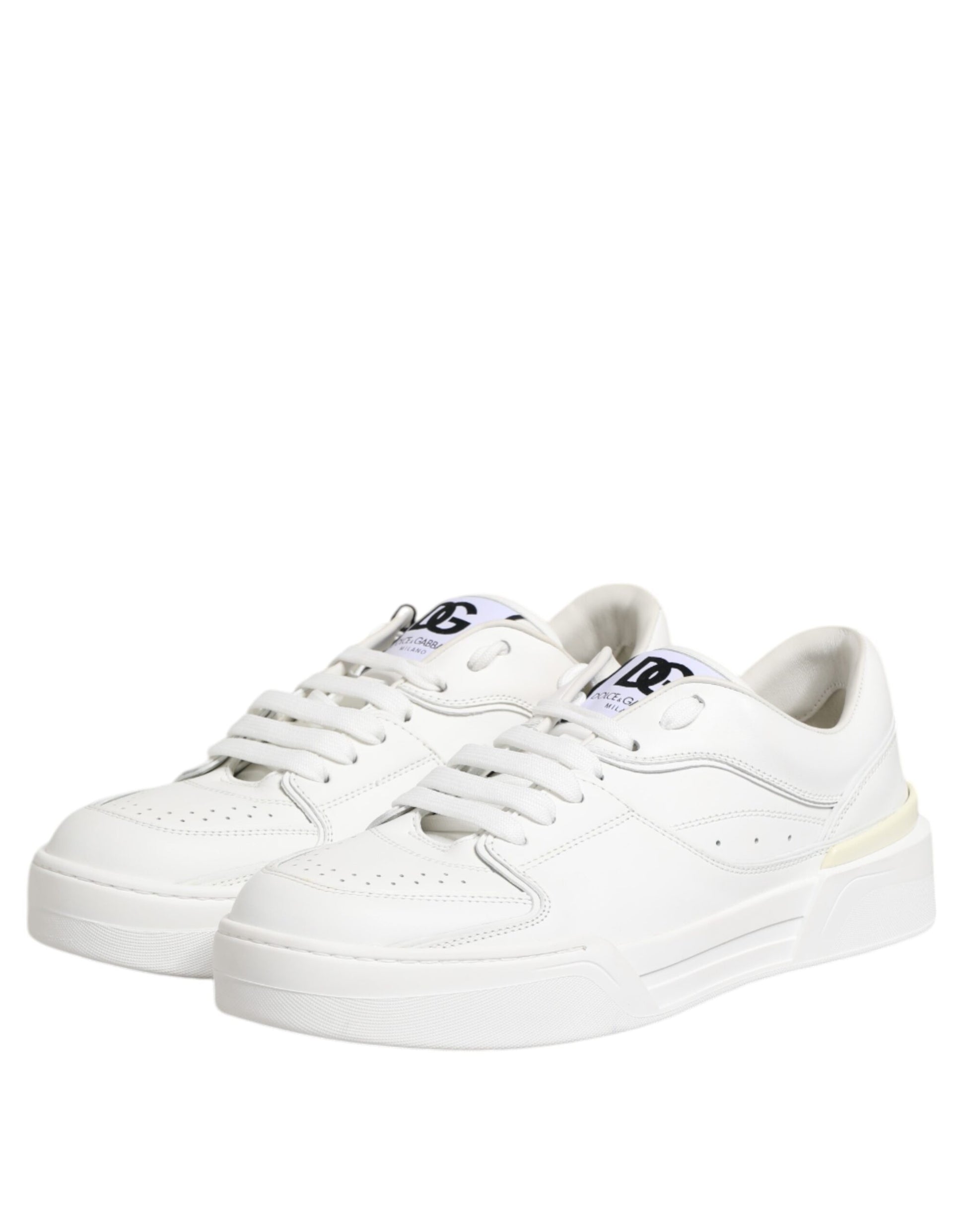 White Miami Leather Low Top Sneakers Shoes