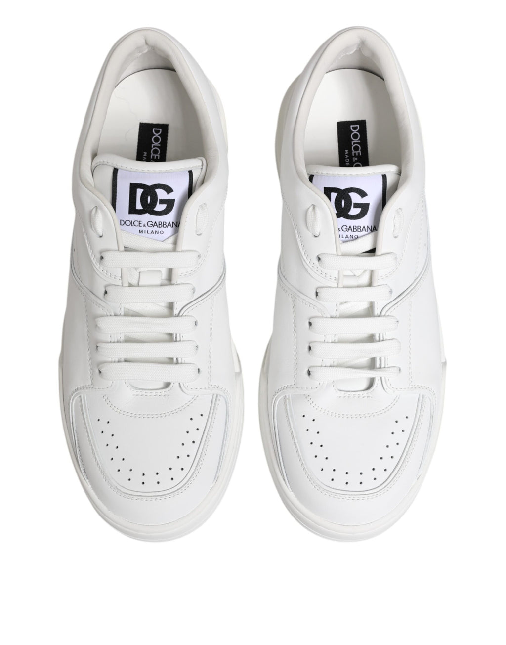 White Miami Leather Low Top Sneakers Shoes