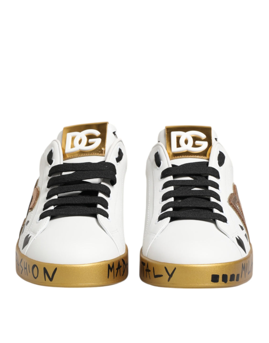 White Gold Crystal Portofino Sneakers Shoes