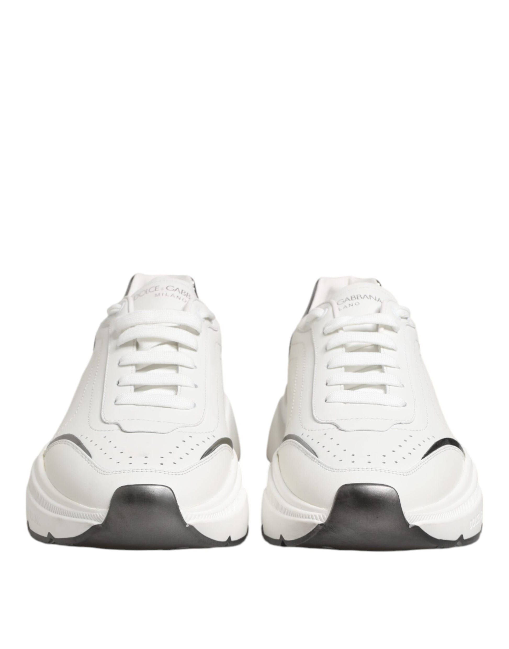 White Silver DAYMASTER Leather Sneakers Shoes