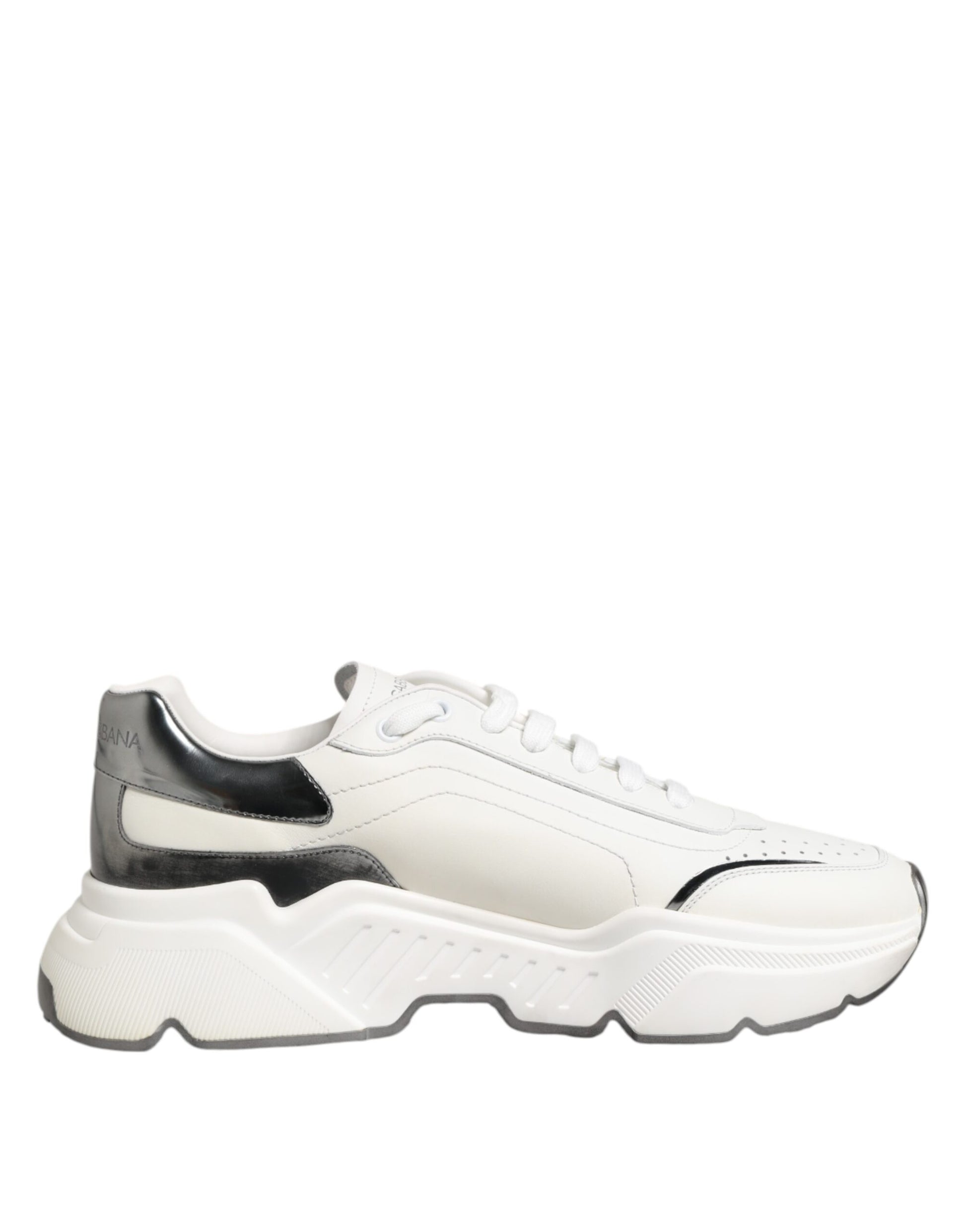 White Silver DAYMASTER Leather Sneakers Shoes