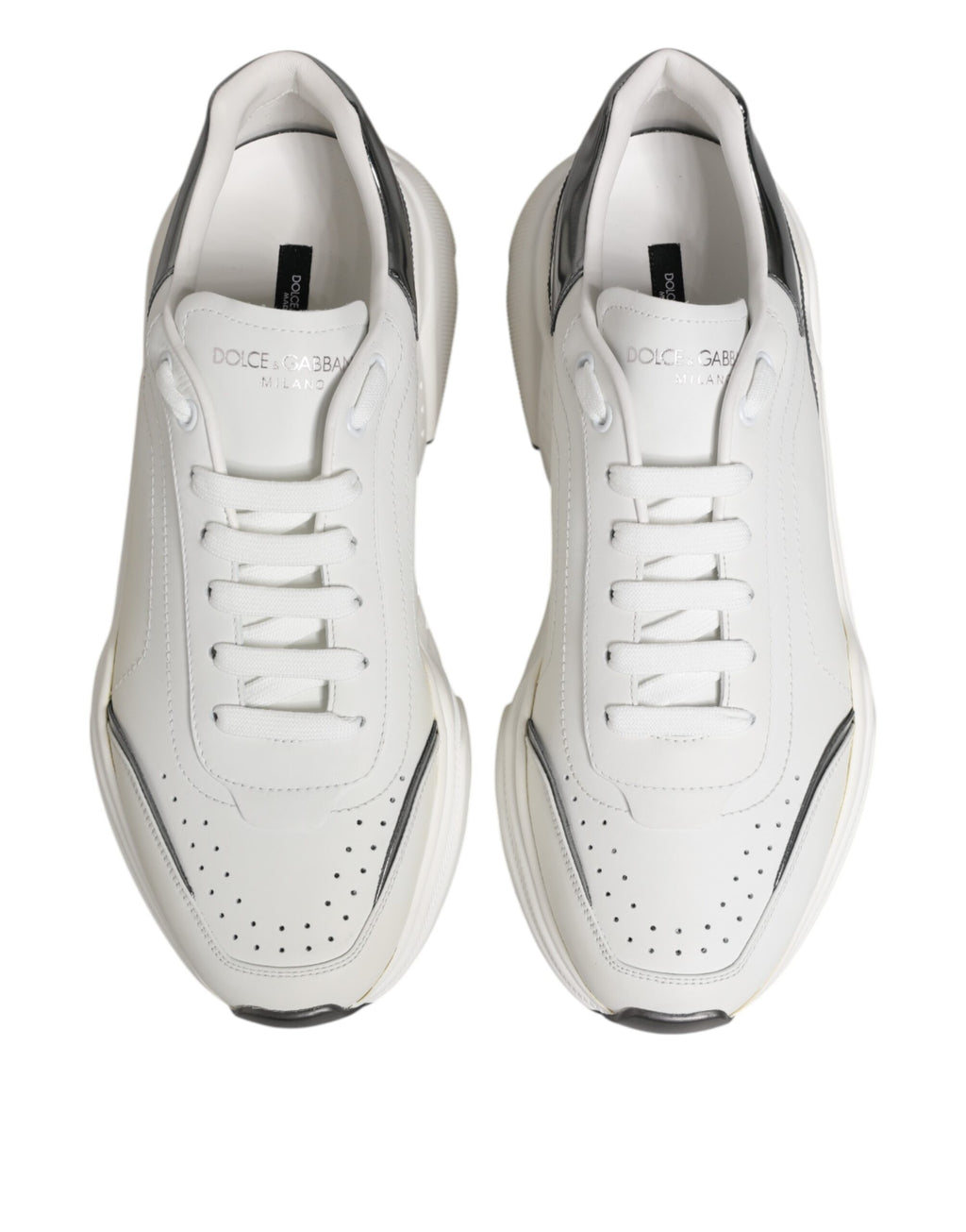 White Silver DAYMASTER Leather Sneakers Shoes