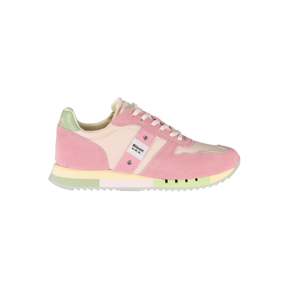 Pink Leather Women Sneaker