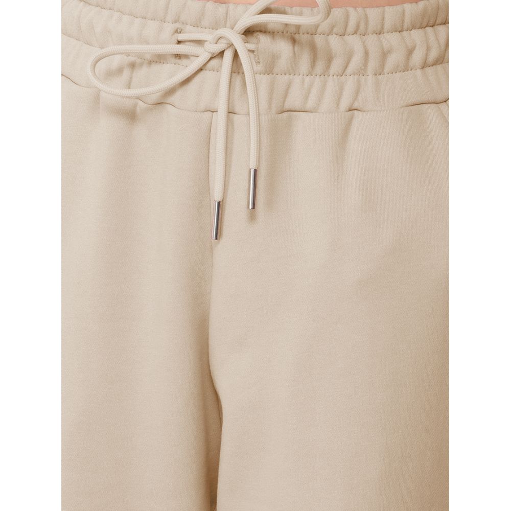 Beige Cotton Women Sweatpant
