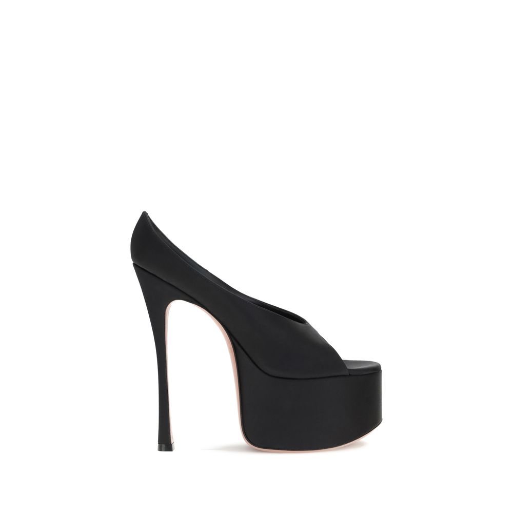 Black Calf Leather Bos Taurus Platform Sandals