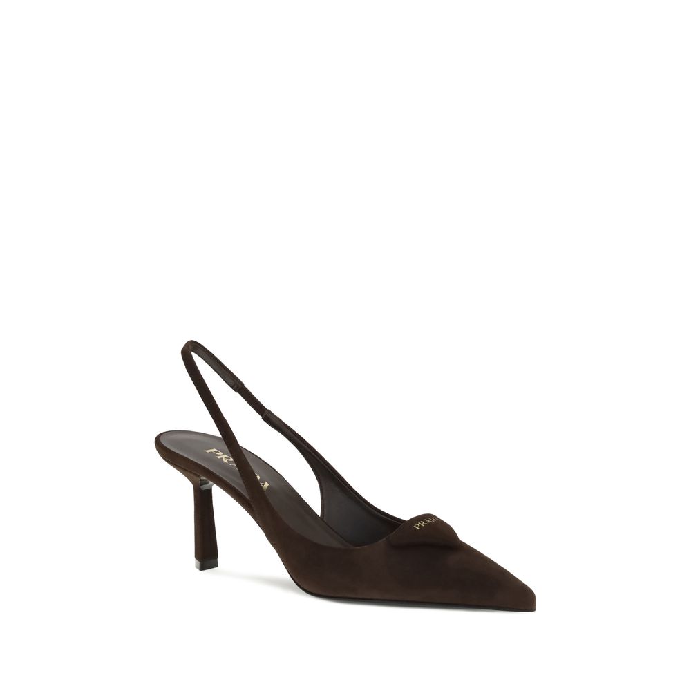 Suede Slingback Pumps