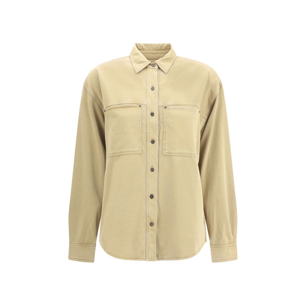 Beige Cotton Dress Shirt