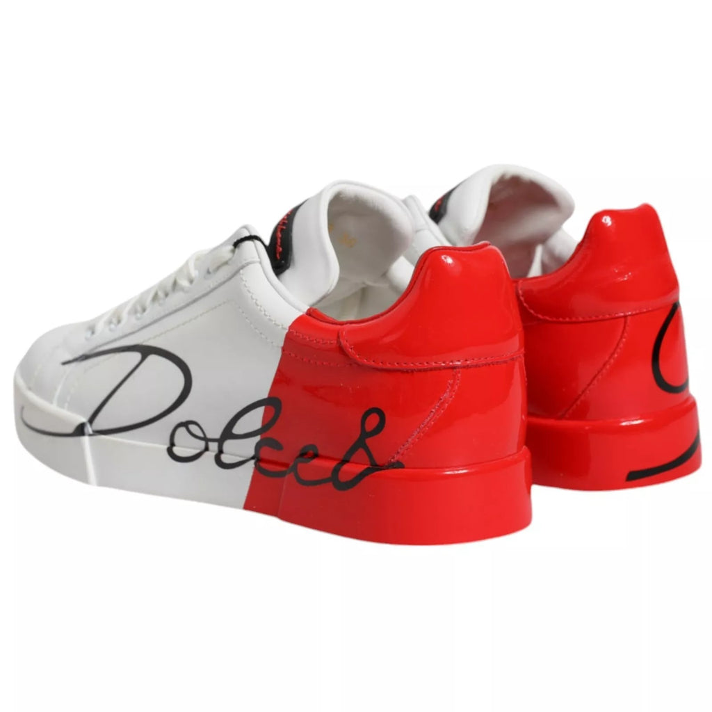 White Red Portofino Low Top Sneakers Shoes