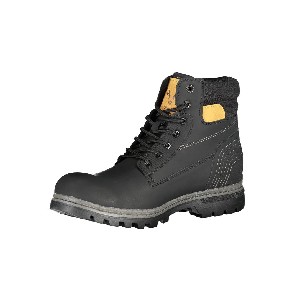 Black Polyester Men Boot