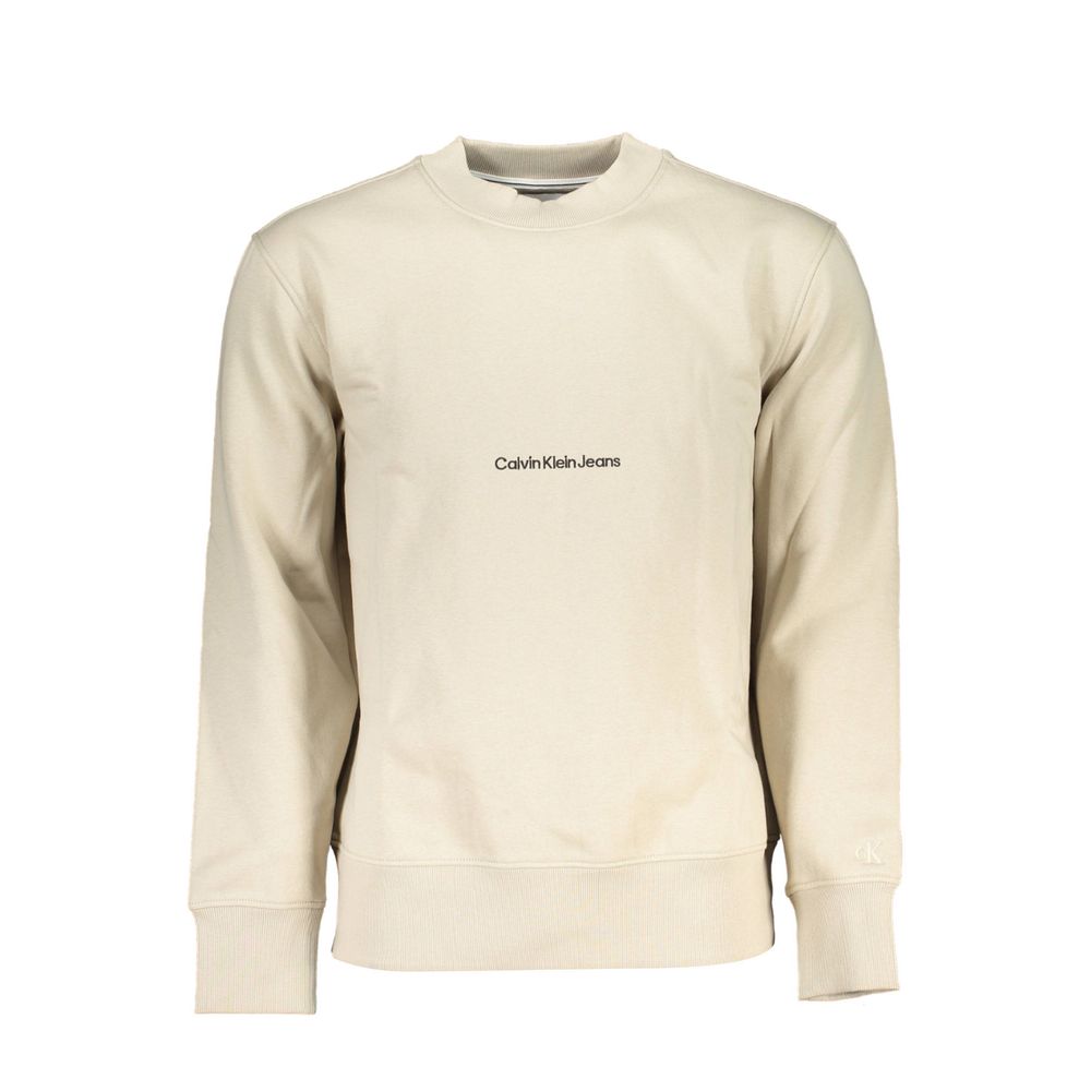 Beige Cotton Men Sweater