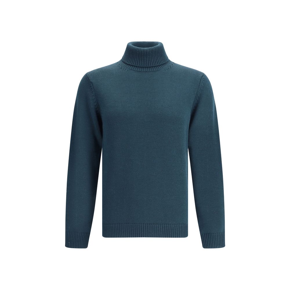 Green Merino Wool Turtleneck