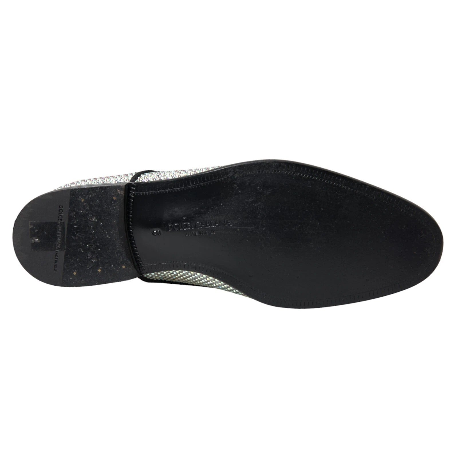 Silver Leather Rhinestones Derby Shoes