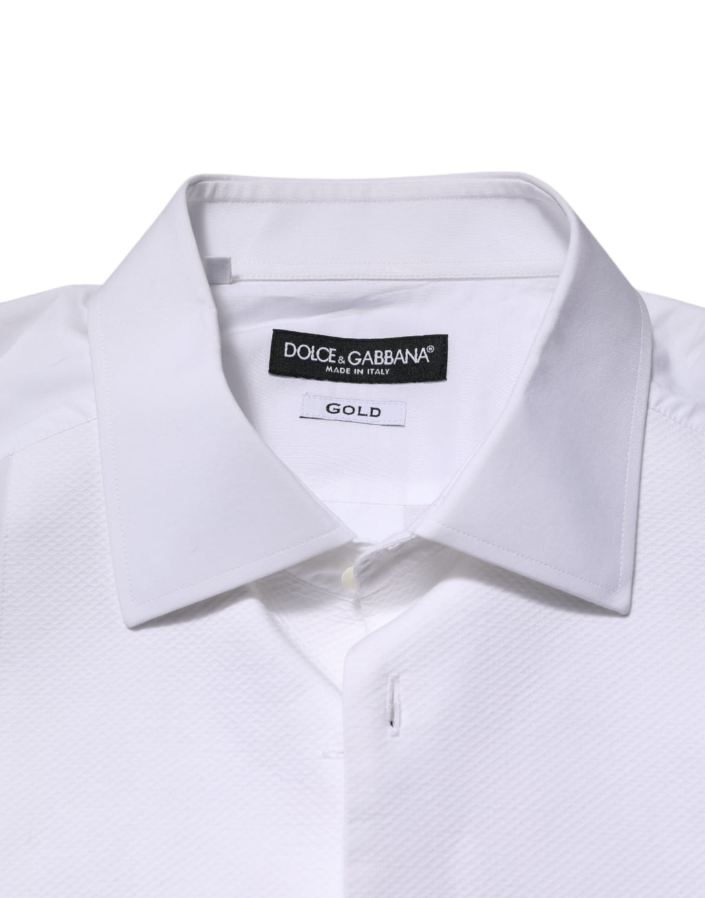 White Bib Cotton Poplin GOLD Men Formal Shirt