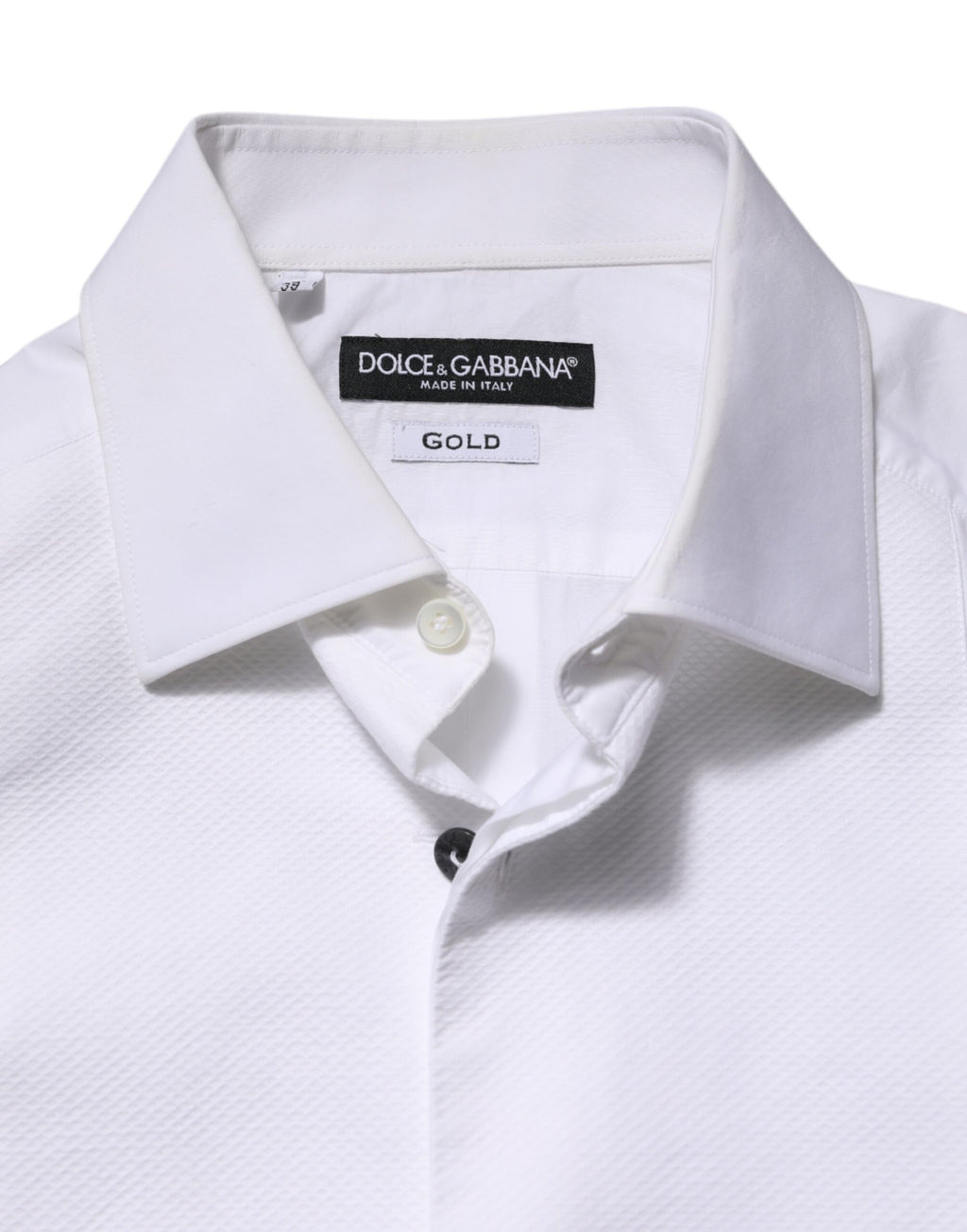 White Bib Cotton Poplin GOLD Men Formal Shirt
