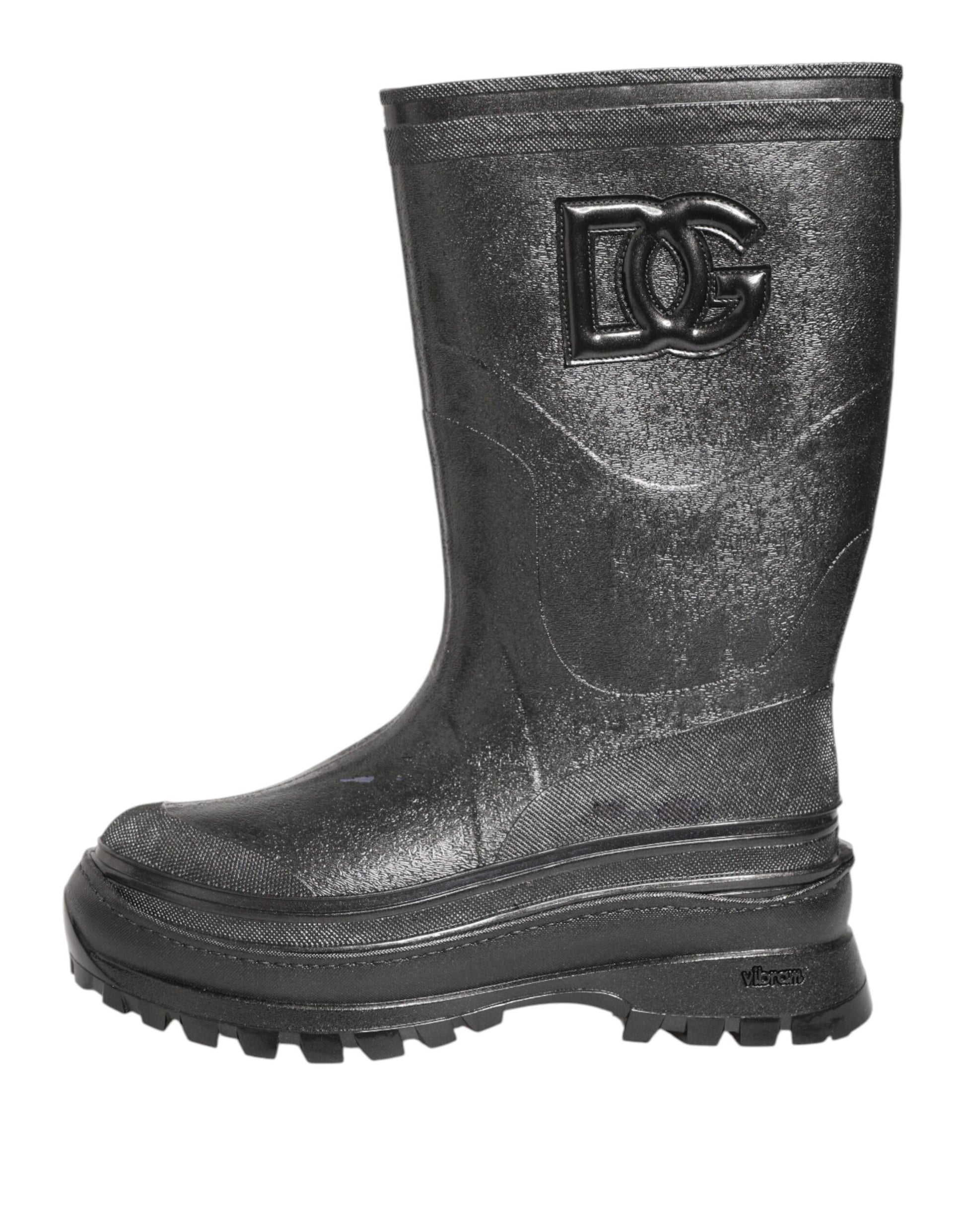 Metallic Gray Pull On Rain Boots Shoes